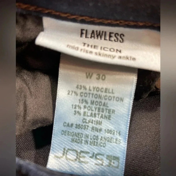 Joe’s Flawless The Icon  Mid Rise Skinny Ankle Size 30 - Picture 10 of 12